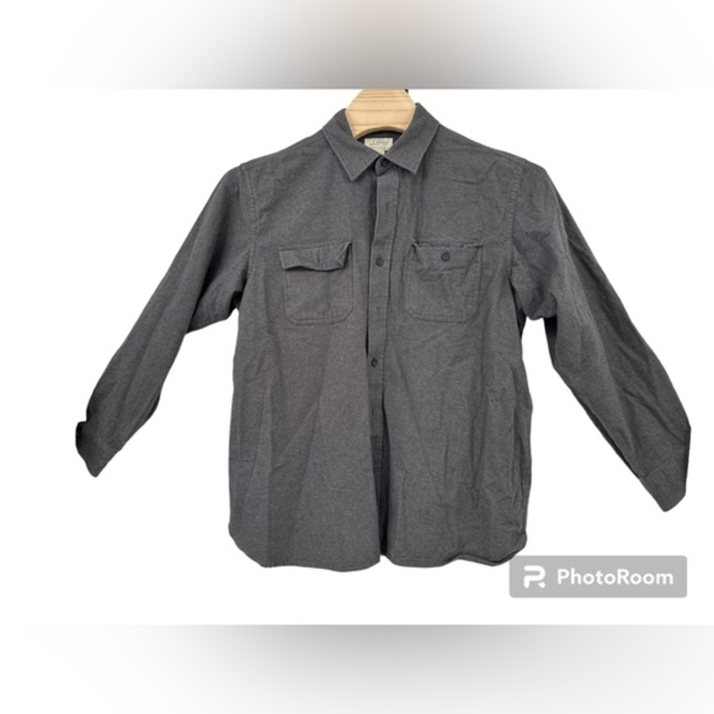 LL Bean 90’s flannel shirt Gray chamois cloth shirt.XL - soft heavy USA